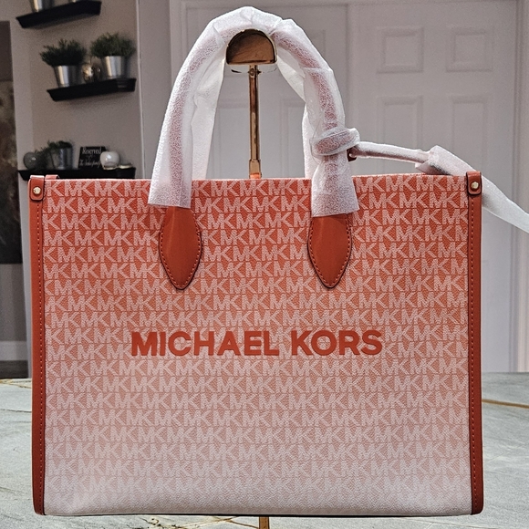 Michael Kors Mirella Ombre Coral and White Tote/Crossbody Bag NWT - Picture 4 of 16